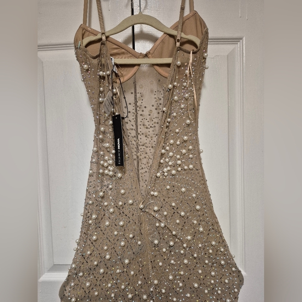 Fashion NovaFashion Nova Party Like It's My Birthday Embellished Jumpsuit Nude - Picture 8 of 9